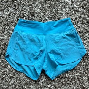 Lululemon Athletica Speed Up HR Shorts 4” Lined Kayak Blue Light